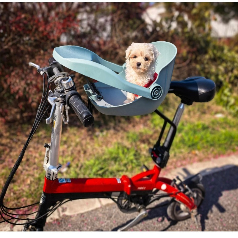 Mountain Biking With Dog - Cesta Dianteira Dobrável para Bicicleta, Transportador